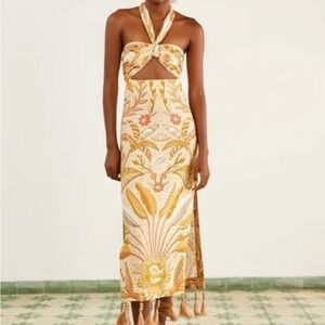 Farm Rio Jungle Chíc Sand Midi Dress